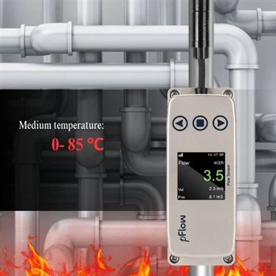 Clip-on Ultrasonic Flow Meter For Cooling Tower 85°C Water Measurement